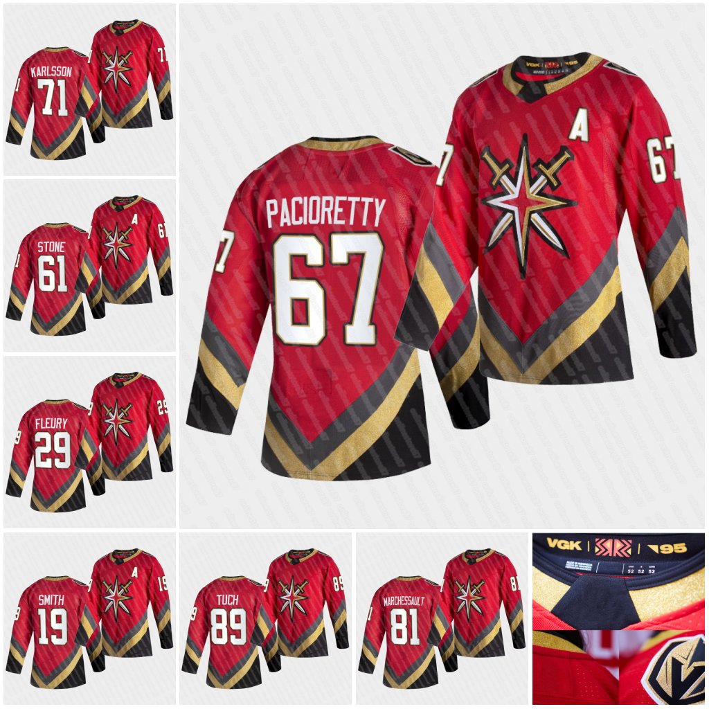

2021 Reverse Vintage Mark Stone Jersey C Patch Las Vegas Golden Knights Alex Pietrang Grove William Carlson Max Pacioretty Ryan Reeves Smith, Black