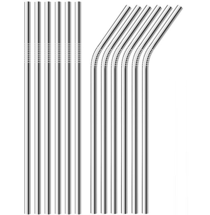 

500pcs 10.5 inch Stainless Steel Drinking Straws Bent and Straight Reusable Drink Straw for 30oz Mugs bar