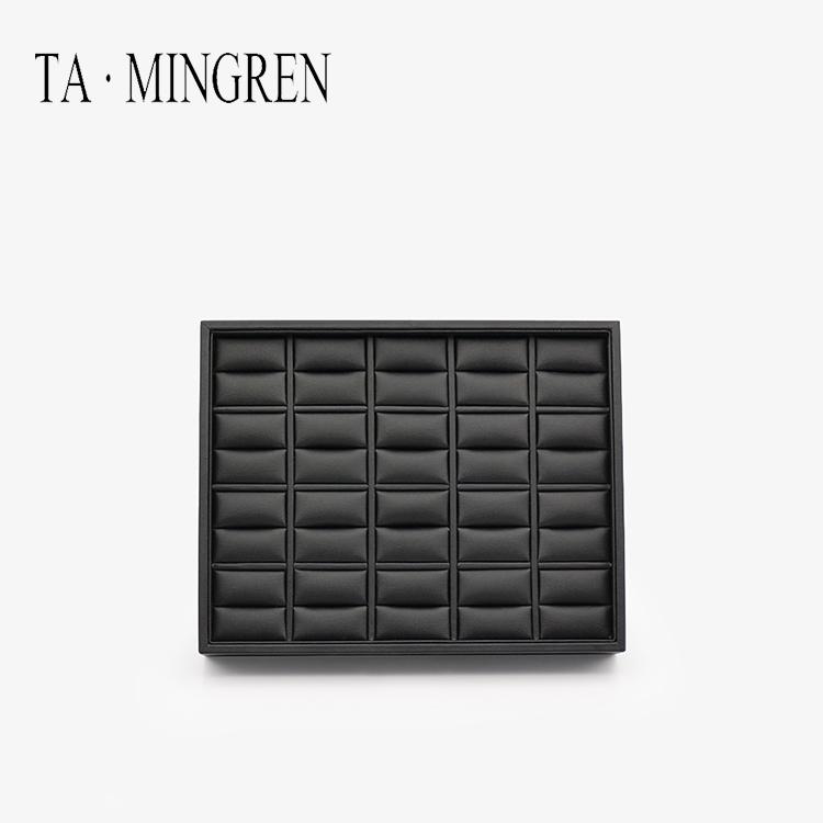 

High End Fashion Custom Design BlackStorable Pu Storable Jewelry Ring Tray