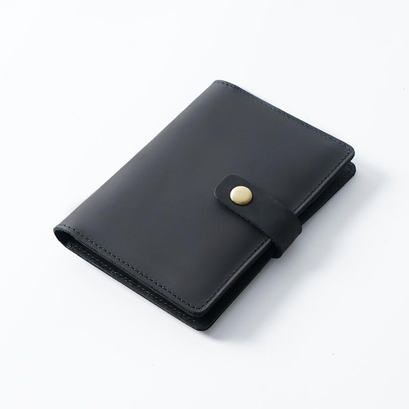 

Leather Passport Holder Men Vintage Business Travel Wallet Cow Leather Covers for Passports Document Travel Organizer, Black