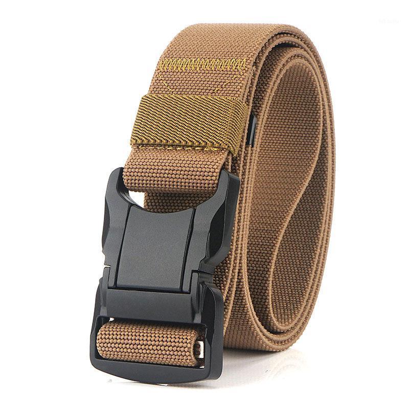 

Elastic Belt Men Aluminum Alloy Buckle Tactical Belts Breathable Comfortable Waist Belt Nylon Male Jeans1