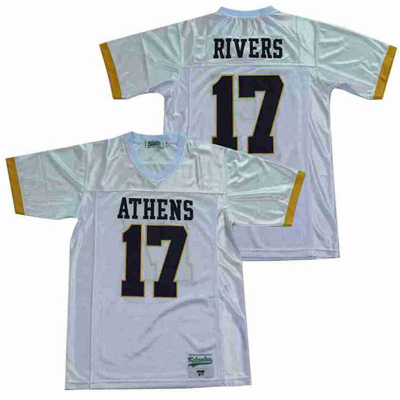 

Men High School 17 Philip Rivers Football St Michael Catholic Jersey All Stitching Team Away White Breathable Pure Cotton Top Quality