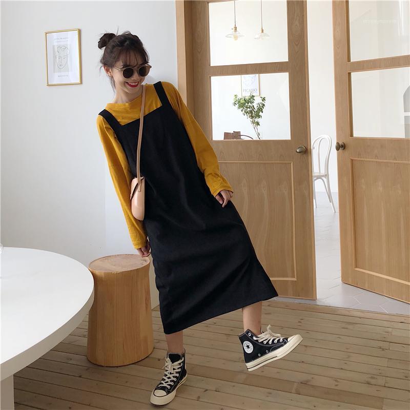

2021 Women' Dresses Japanese Ulzzang Kawaii Lady College Style Casual Loose Dress Female Cute Korean Harajuku Clothes For Women1, Black