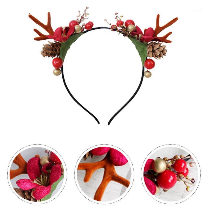 

1pc Christmas Hairband Mori style Hair Clasp Antler Hair Band for Girl Red1