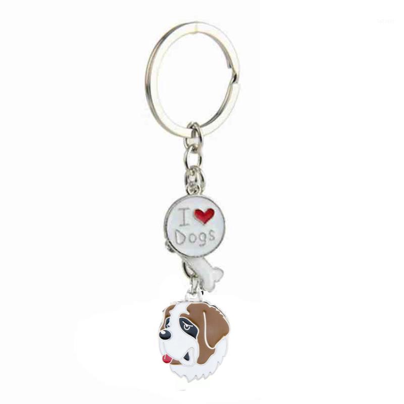 

Dachshund dog Pendant Key Chains For Men Women Fashion Bag Charm Car Key Ring pet animal Keychain Love round tag gifts1
