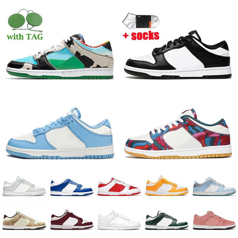 

OG Women Men Running Shoes With Socks Dunks Low Black White Coast Grey Parra Abstract Art Dunksb Lows SB University Red Dunkes Trainers Platform Designer Sneakers, C5 36-45 trail