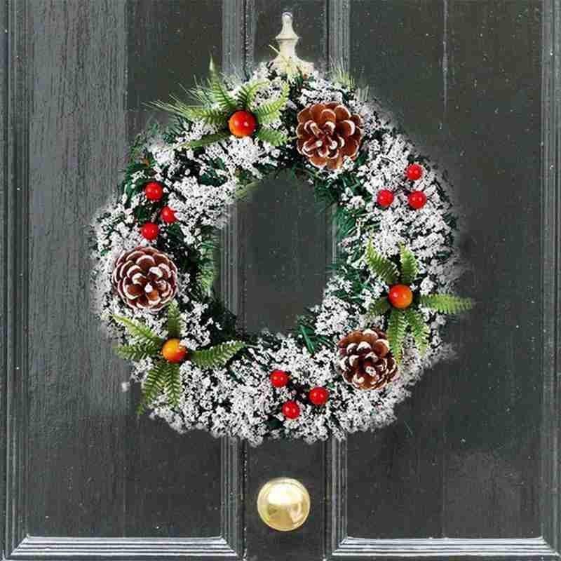 

Flower Christmas Decorations For Home Rattan Festive Party Rattan DIY Wreath Christmas Decoration Garland XMAS Party Ornament