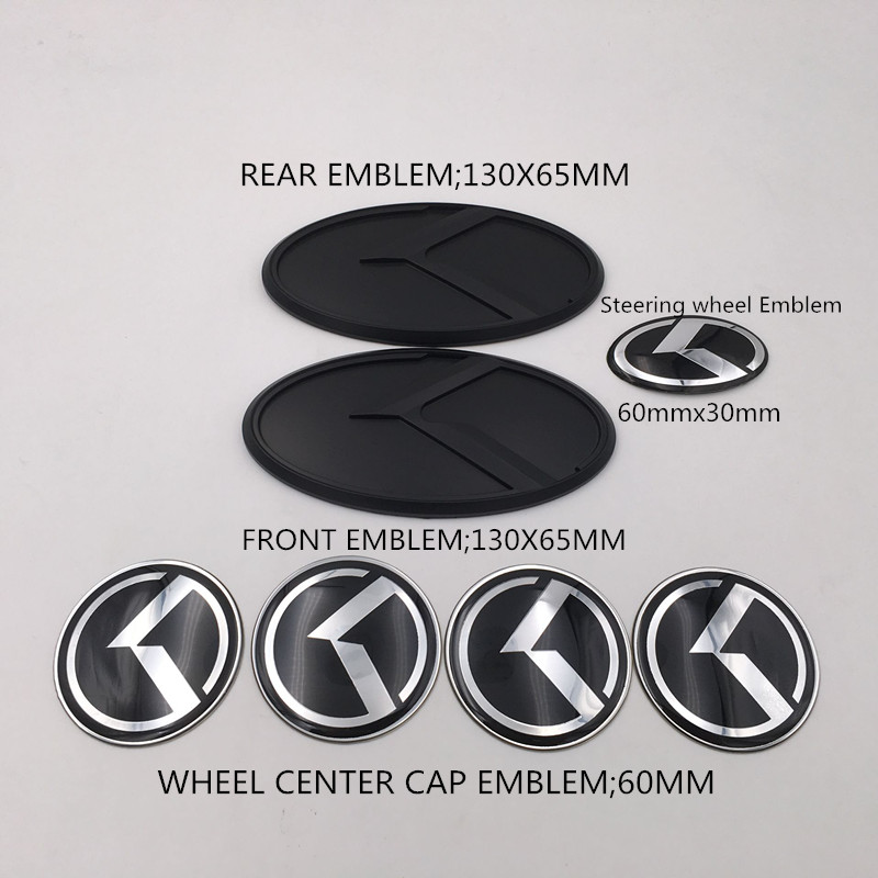 

Black Carbon Fiber K Flight Logo Sticker Set Hood Trunk Wheel Cap Horn Badge For KIA 2014-2017 Forte Koup/ K3 Koup/ Cerato Koup, Full black 2 pieces