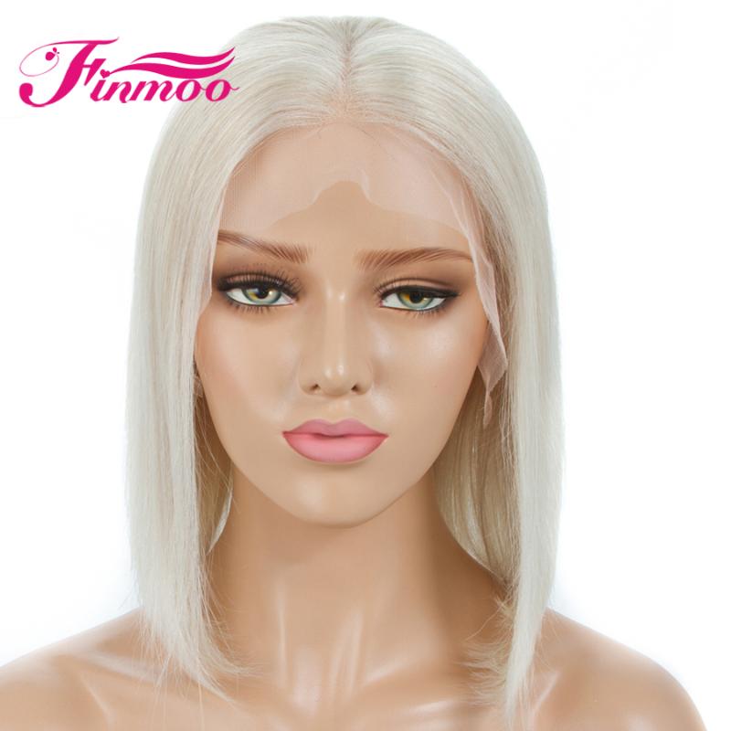 

#60 Blonde Color Straight 180% Bob Lace Front Wig Brazilian Remy Hair Wig For Women Wigs Human Hair Pre Plucked Transparent Lace, As pic