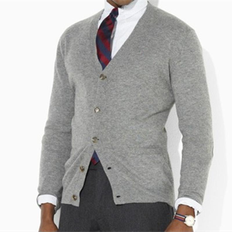 

Men's Sweaters V-neck Cotton Jacket, Small Horse Sweater, Fall And Winter Cardigan, Knit Shirt., White;black