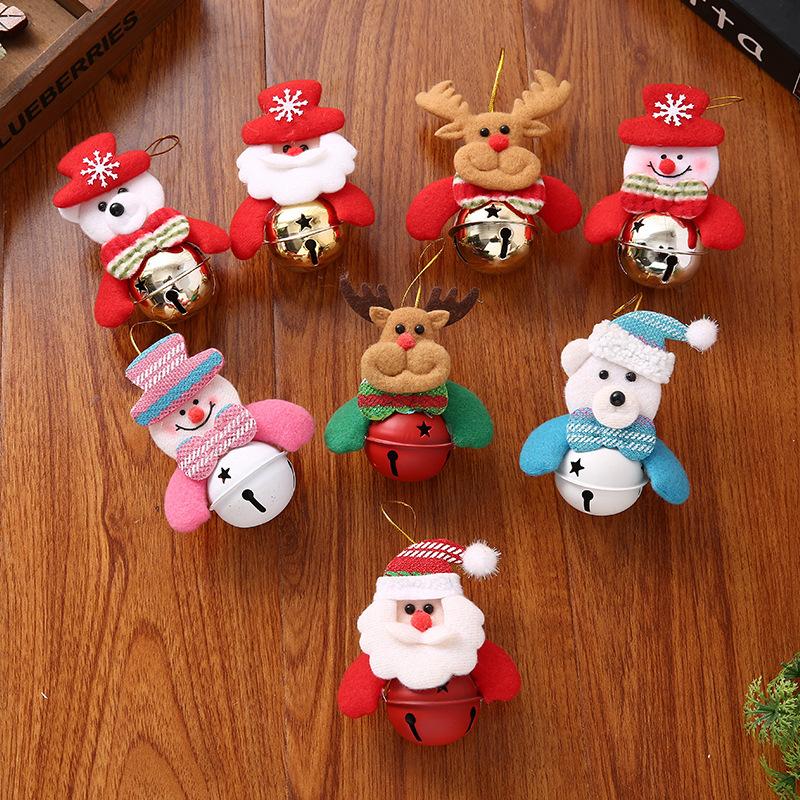 

8 Styles of Christmas Tree Pendants Dolls Bells Elderly Snowman Bells Pendants Christmas Ornaments Dolls Holding