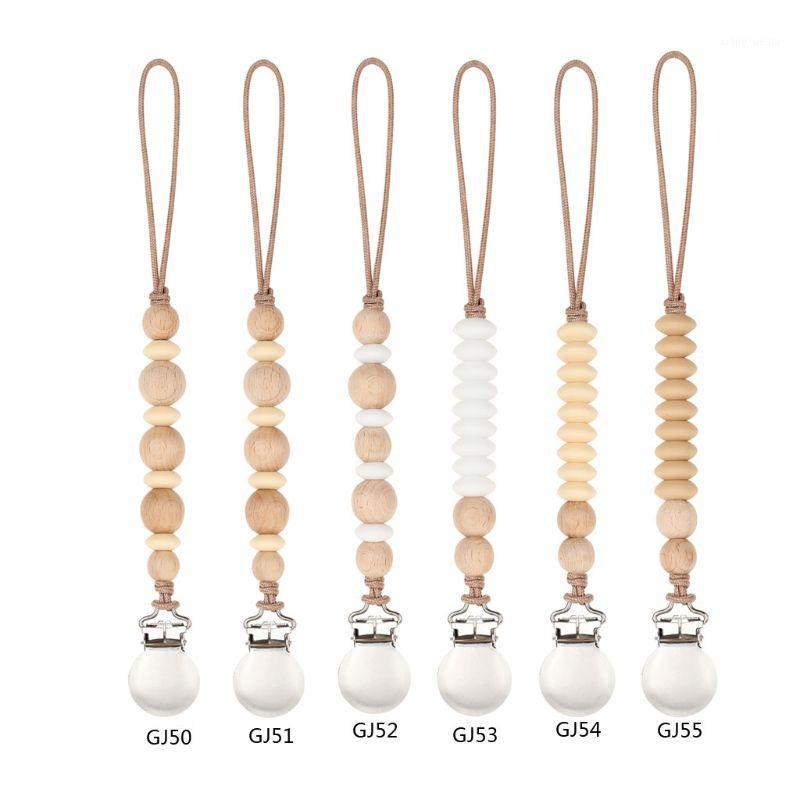 

Baby Pacifier Chain Wooden Bead Soother Clips Leash Strap Nipple Holder K1MA Hot1