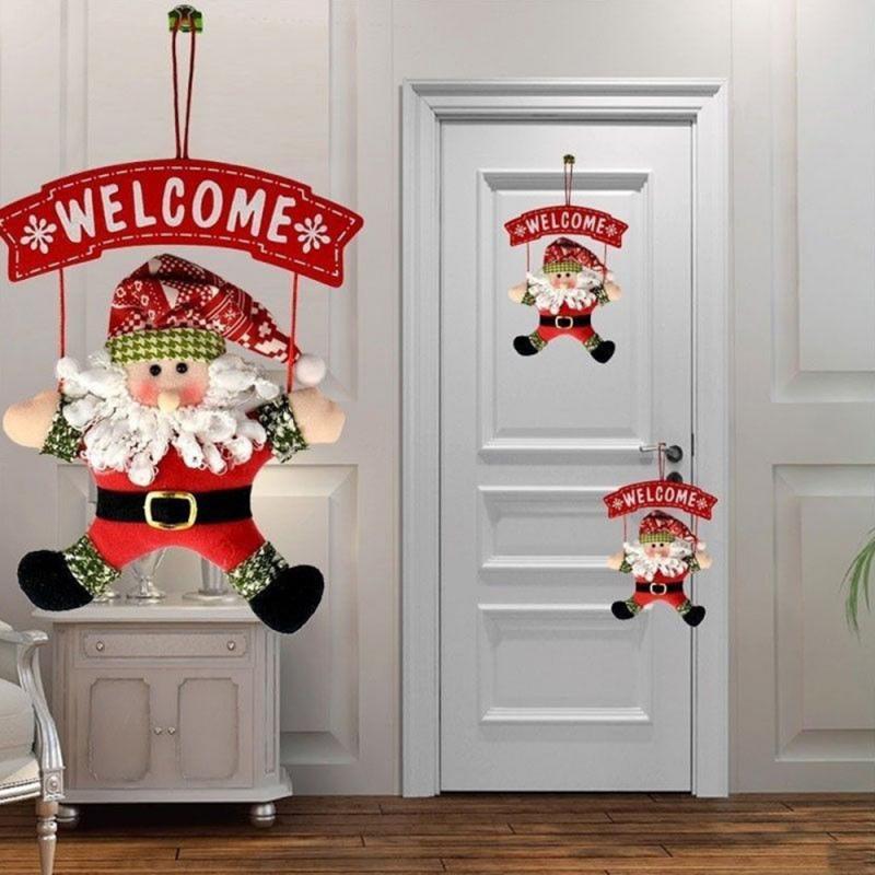 

Luanqi Santa Claus Door Hanging Ornament Outdoor Non-woven Hanging Pendant Ornament Gifts Welcome door for christmas