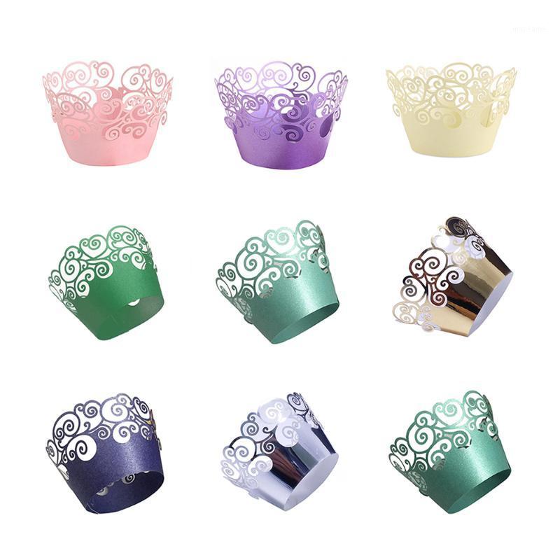 

Cake Decor 50Pcs/lot Little Vine Lace Laser Cut Cupcake Wrapper Liner Cup Hollow Paper Cake Cup DIY Baking Cupcake Tool 9 Colors1