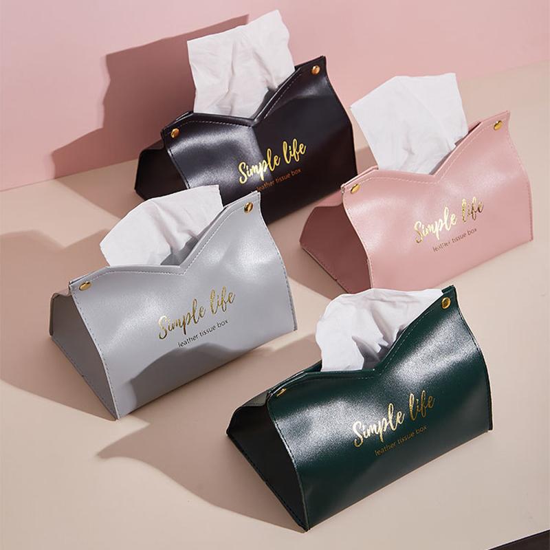

Chic Tissue Case Box Container PU Leather Pattern Home Car Towel Napkin Papers Dispenser Holder Box Case Table Decoration
