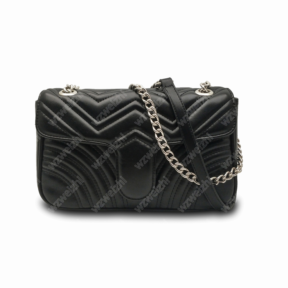 

Hot seller women marmont bag Shoulder bags Pu leather sliver chain bags Crossbody Messenger bags Female handbag wallet purse 5 colors, Sliver chain pink