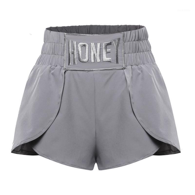 

2020 Summer Running Shorts Women Sexy High Waist Letter Quick Dry Gym Loose Sport Shorts Breathable Yoga1, Black