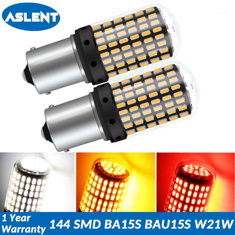 

ASLENT 2X 1156 BA15S P21W BAU15S PY21W 1157 LED Bulbs 144 smd CanBus No Error T20 7440 W21W lamp For Turn Signal Light No Flash1, As pic