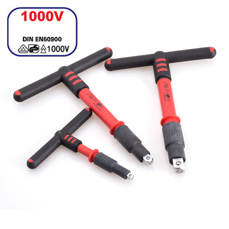 

1/4 3/8 1/2 1000V Insulated T handle wrench IEC60900 certification Insulation spanner insulating VDE Electrician tools