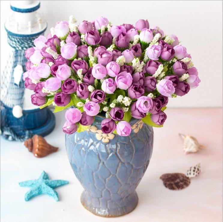 

Artificial Rose Flower Silk European Style Bouquet Fake Flowers Small Bud Roses Bract Simulation Wedding Home Party Decoration1, See chart