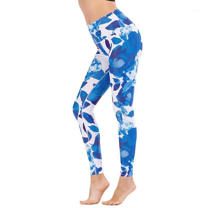 

2020 Seamless Womens Yoga Pants Blue Prind Athletic Scrunch Trouser High Waist Leggings Tight Sports Casual Workout Gym Pants1
