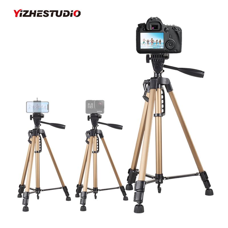 

Yizhestudio Profesional Camera Tripod Stand Aluminum 50-140 cm Universal Adjustable Tripod Stand for 6S phone clip