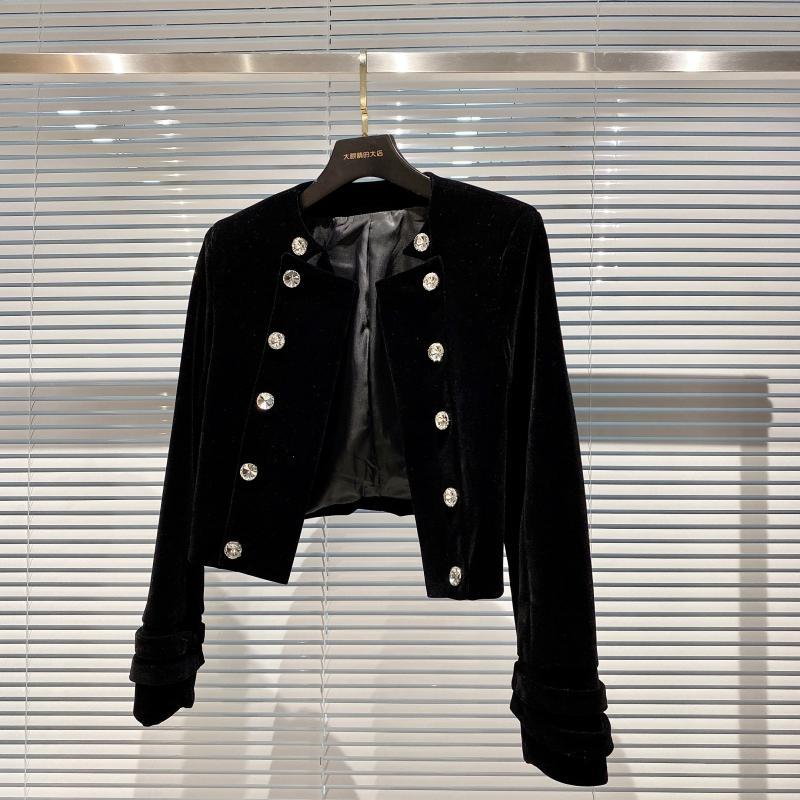 

2020 Button New of Shiny Water Thin Velvet Fine Fitting Small Jacket Bzr6, See chart