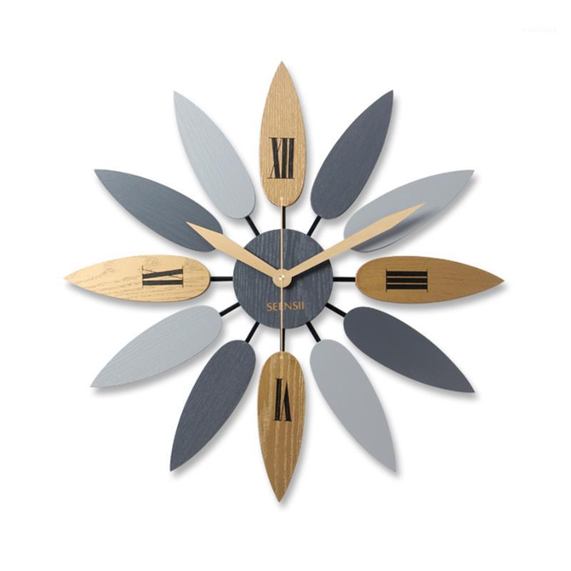 

Wooden Decor Large Wall Clock Modern Design Silent Vintage Europe Style Quartz Creative Saat Klok Living Room Decoration1