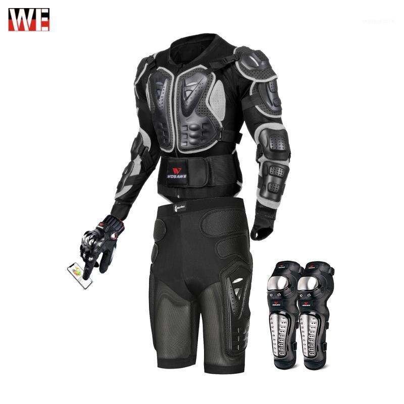 

Moto Motocross Racing Motorcycle Body Armor Protective Gear Motorcycle Jacket+Shorts Pants+Protection Knee Pads+Gloves Guard1