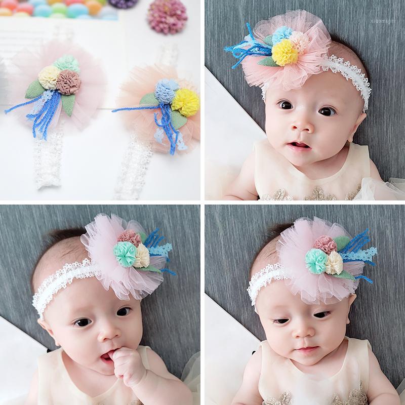 

Boutique ins 15pcs Fashion Cute Pom Pom Floral Headbands Solid Flower Lace Soft Hairbands Princess Headwear Hair Accessories1