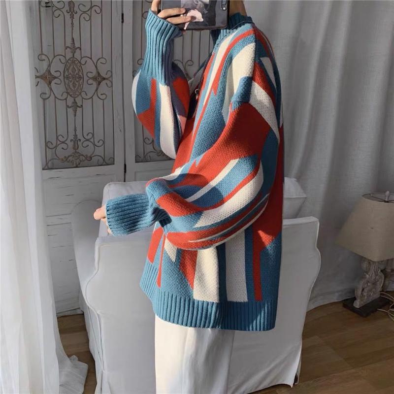 

Autumn and winter sweater men's Korean version loose and lazy, handsome versatile knitwear fashion student thread coat, Khaki