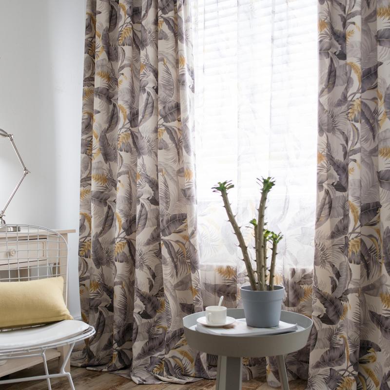 

Modern Simple Style Curtains for Living Room Bedroom Polyester Cotton Flower Print Screens Fabrics Window Curtains, Tulle