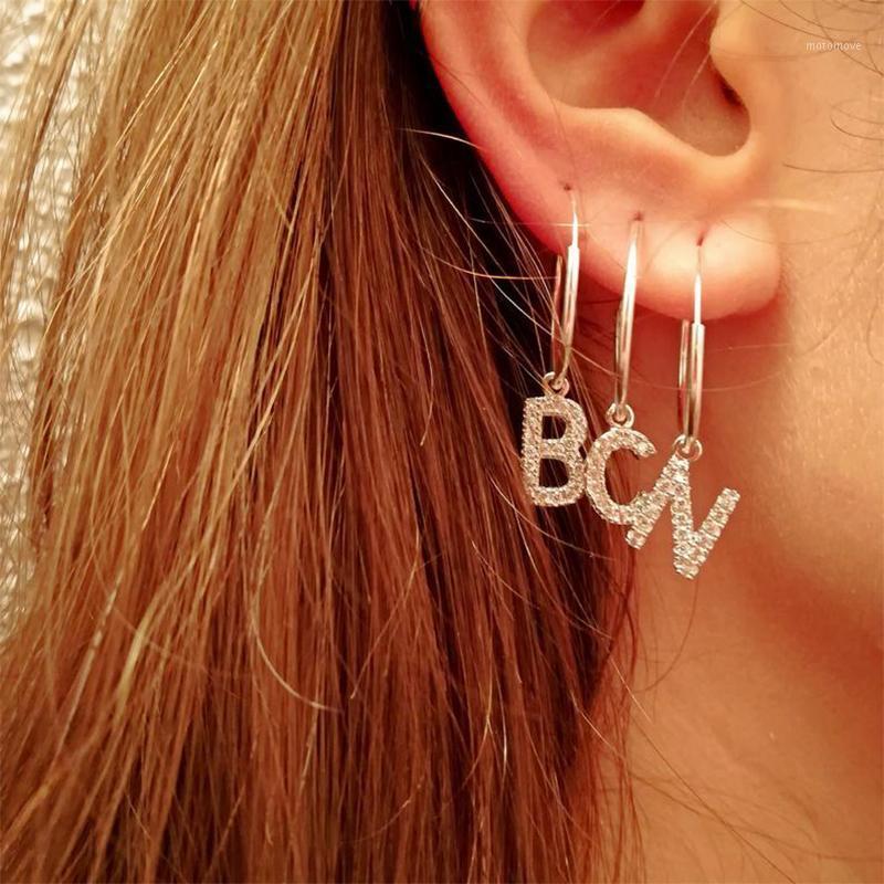 

Lateefah Fashion 26 letter drop earrings full rhinestone elegant zircon dangle earrings jewelry statement women girls wedding1