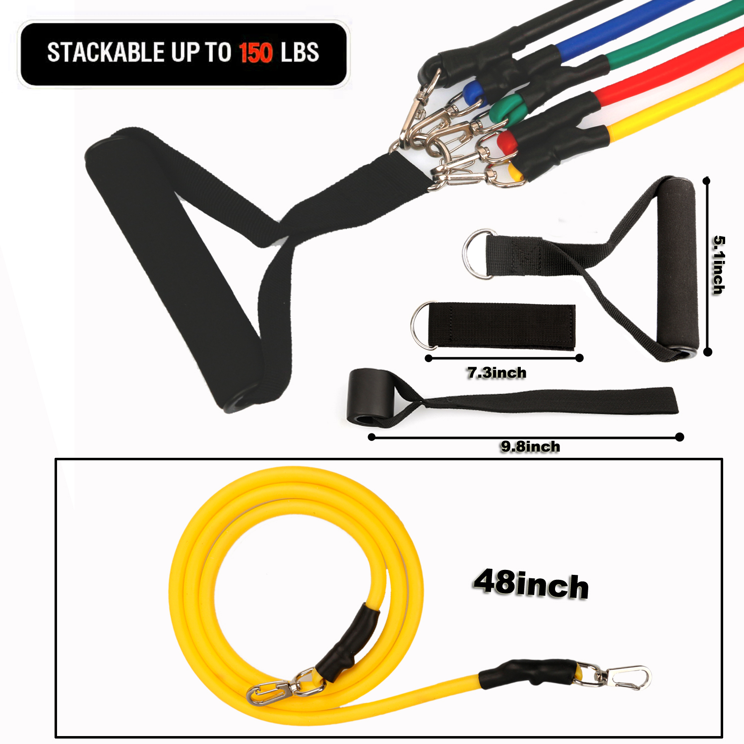 

1pcs/set Pull Rope Fitness Exercises Resistance Bands Latex Tubes Pedal Excerciser Body Training Workout Elastic Yoga Band2021, 11pcs/set