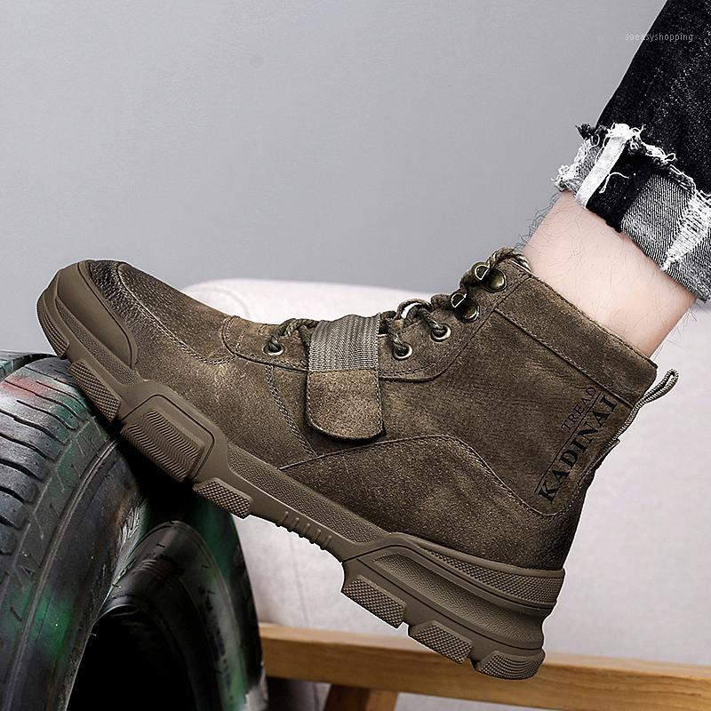 

Casual mens male man leather Sneaker casual hot footwear shoe sneakers shoes 2020 fashion sports men leisure black boots Mens1, Khaki