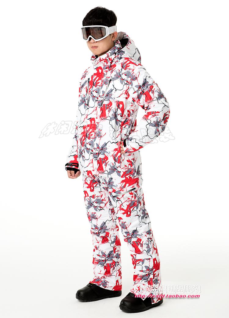 

Waterproof Outdoor Sports Camping Ski Ski Jacket Plus Pants Overwarm Suit Winter Impression Men Suit Free Shipping, As pic