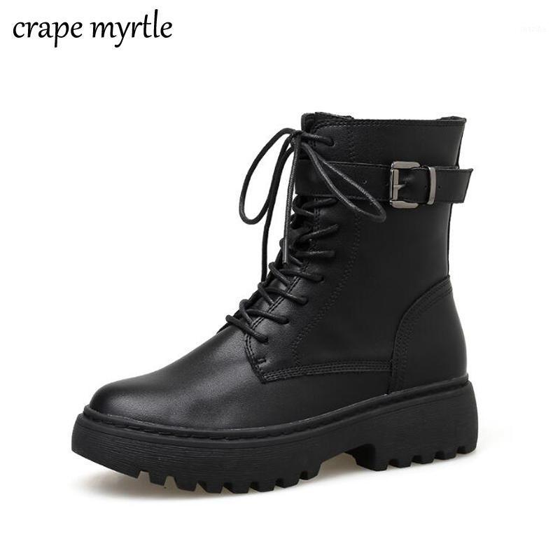 

Winter women pumps dress boots Platform Fashion lace up boots Round Toe mid heels snow botas women shoes mujer YMA9811, Black
