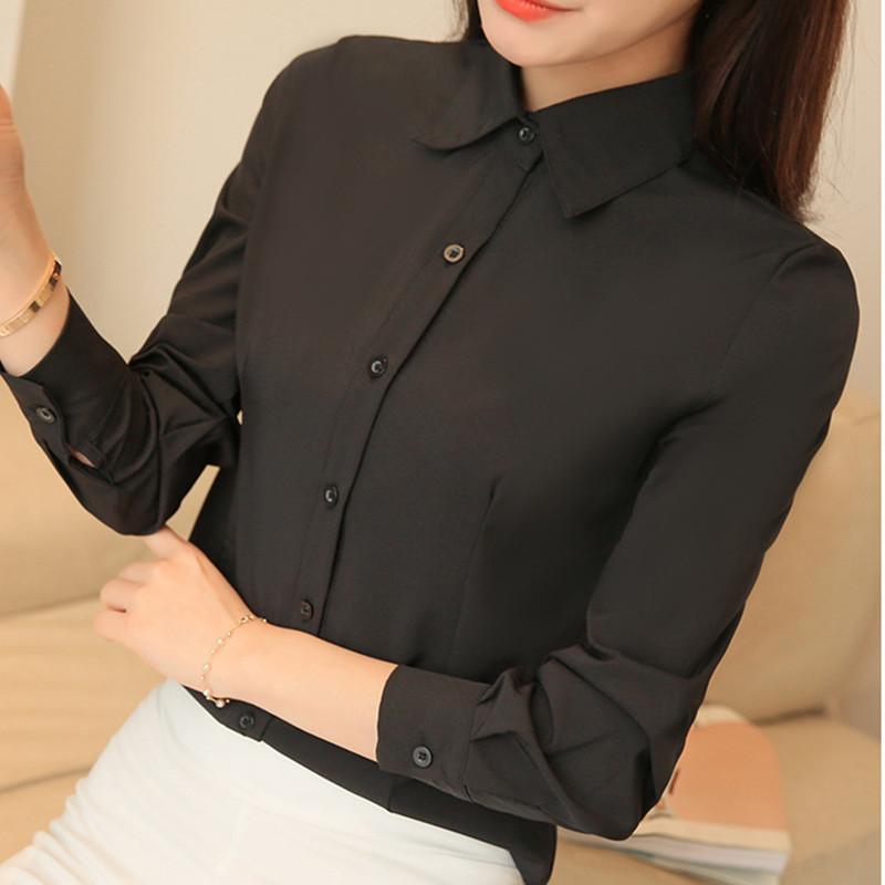 

Blusas Mujer De Moda 2020 Blouse Women Tops Long Sleeve Casual Chiffon Korean Blouses White Pink Office Career Shirts Plus Size, Black