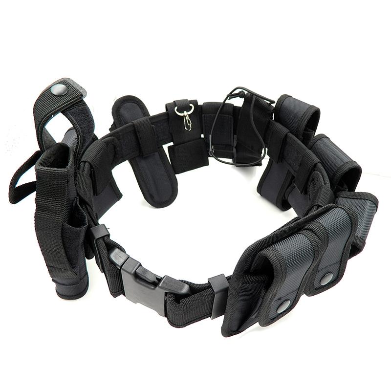 

10pcs Multifunctional Security Belts Outdoor Tactical Training Guard Utility Kit Duty Belt Belt With Pouch Set, Black