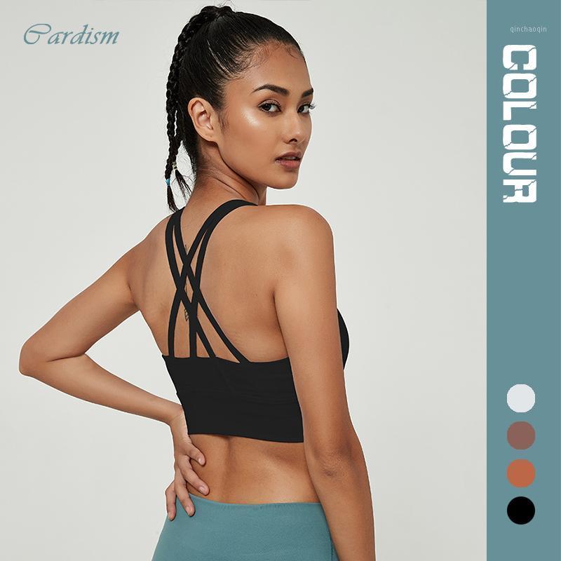 

Cardism Women' Sports Tops Bras Sexy Seamless Fitness Crop Top 2020 Push Up Sport Bra Women Cross Back Bralette Top Female1, Red yoga bra