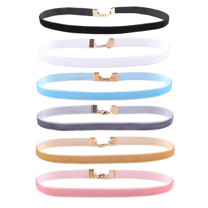 

6 Pcs/Set Black Velvet Choker Necklaces For Women Pendant Necklace Fashion Girls Punk Gothic Cho collier ras du cou breadth 1cm1