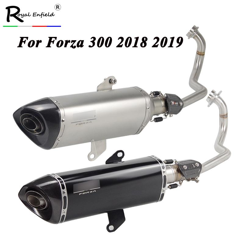 

FORZA300 Motorcycle Exhaust System Pipe Front Link Exhaust Muffler End Tube Whole Set Pipe For forza300 2020 2020 Slip On