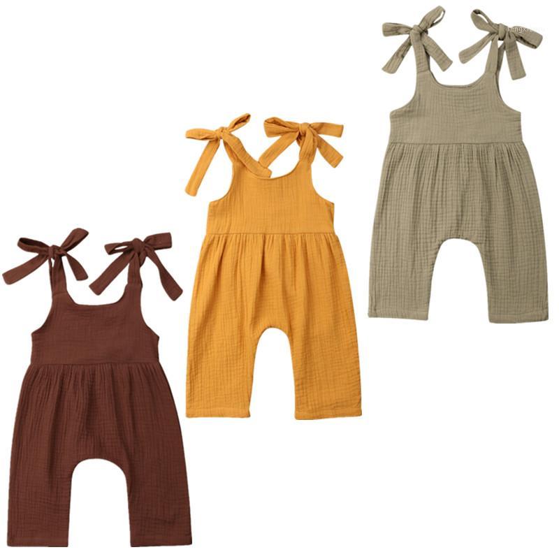 

2020 Hot Newborn Cute 0-24 M Baby Girl Sling Cotton Off Shoulder Jumpsuit Leotard Jumpsuit Set Sunsuit 0.24M1
