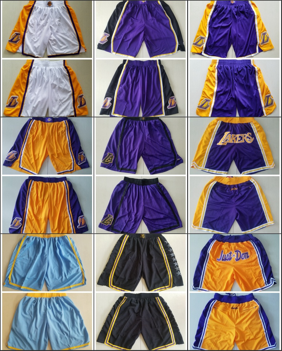 

New Los AngelesLakersMen Breathable Sweatpants Mesh Shorts, Black