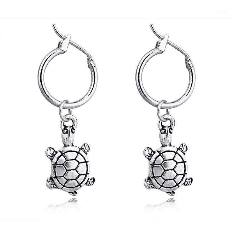 

Hoop & Huggie 1pair Unique Cute Small Tortoise Pendant Earrings For Women Chic Color Circle Ear Jewelry E5631