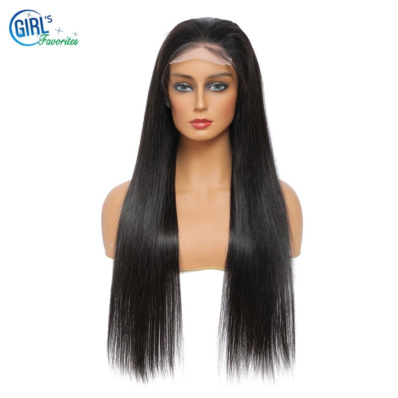 

Hot Selling 34 Inch Straight Lace Front Human Hair Wigs Bone Straight Closure Wig 100% Human Hair Wigs 4X4 HD Lace Closure, Natural color