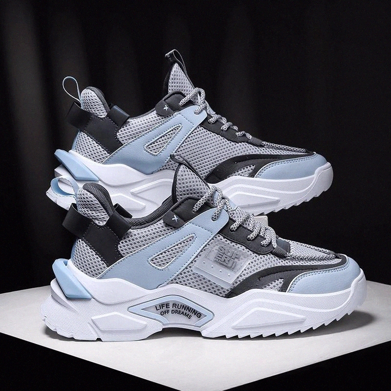 

Leisure shoes Sneakers Men Summer Platform Shoes For Men Lightweight Casual Shoes Breathable Tenis Mesh Sport Tzapatos De Hombre #A81d, Blue