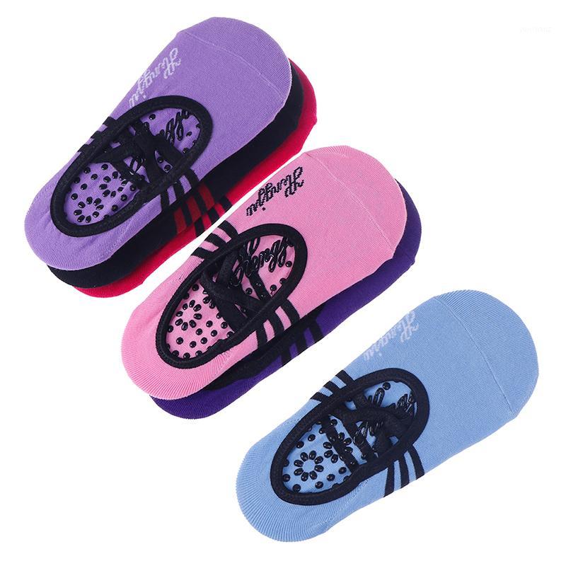 

Women Anti Slip Bandage Sports Yoga Socks Ladies Ventilation Pilates Ballet Socks Dance Sock Slippers1, Dark purple