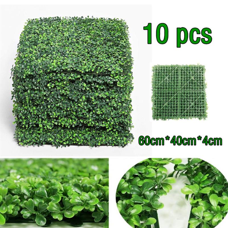 

Artificial boxwood mats Leaf Screening Hedge Wall Cover Fake Leaves Plants Wall Fake Panel Backdrop Decoration Home, Green