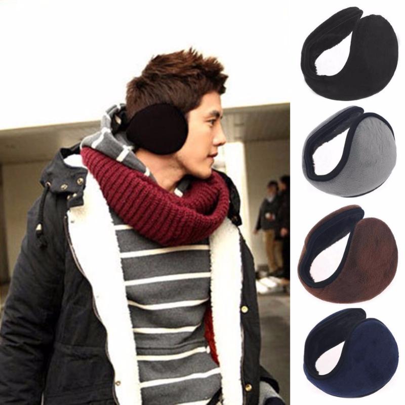 

New Unisex Mens Winter Casual Warm Ear Muffs Earflaps Women Girls Flannel Fur Earmuffs Ear Warmer Cover Wrap Band orejeras mujer, Black
